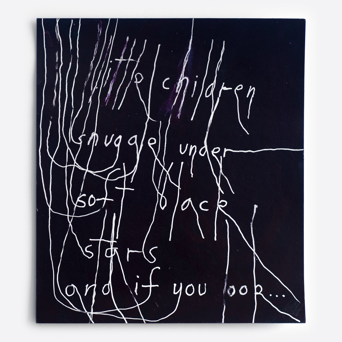 Little Children Snuggle Under Soft Black Stars